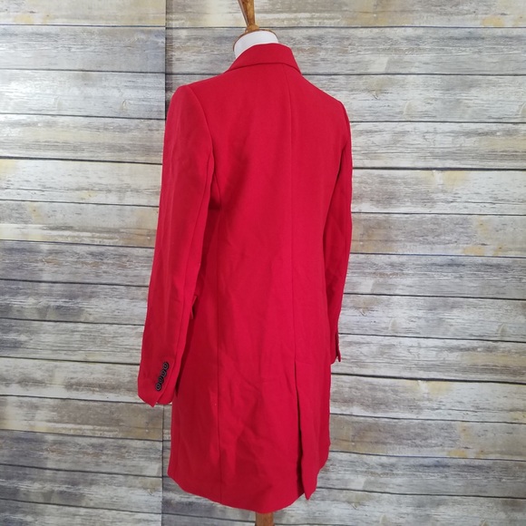 NWT Zara Red Tailored Masculine Coat - Picture 8 of 8